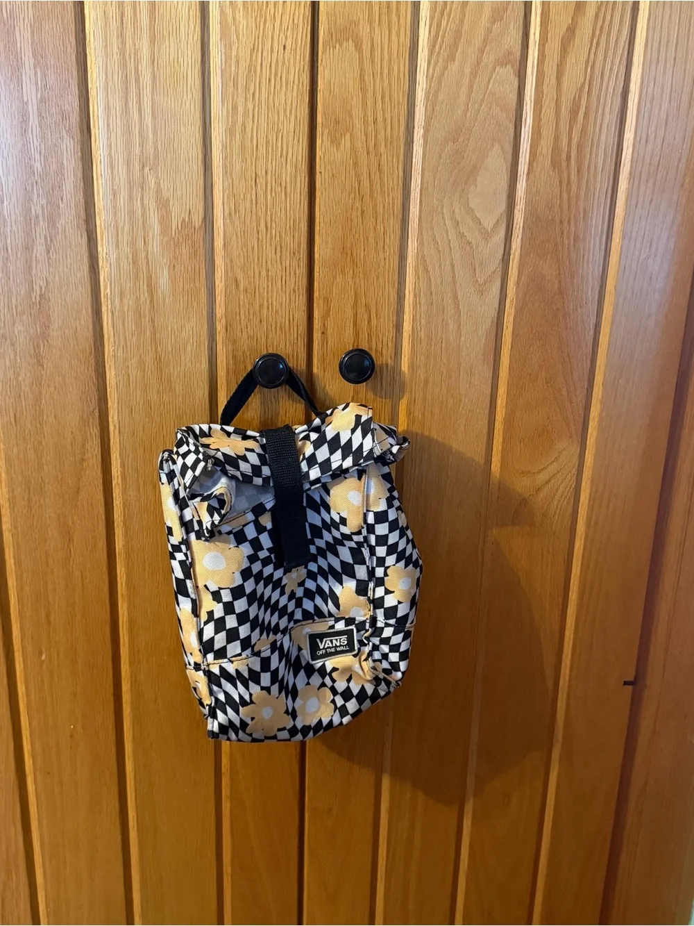 Vans Checker Floral Backpack and matching lunch bag - Black & Yellow